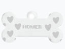 Chapita con forma de hueso